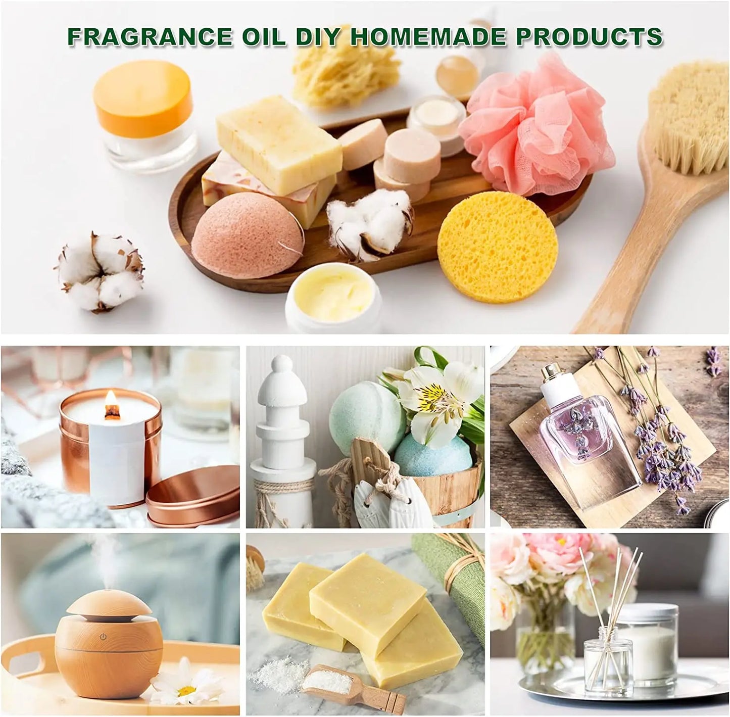 EUQEE 6PCS Aromatherapy Fragrance Oil Gift Set Coffee Fruit Series Essential Oils 10ml Strawberry Cherry Pumpkin Pie Leather