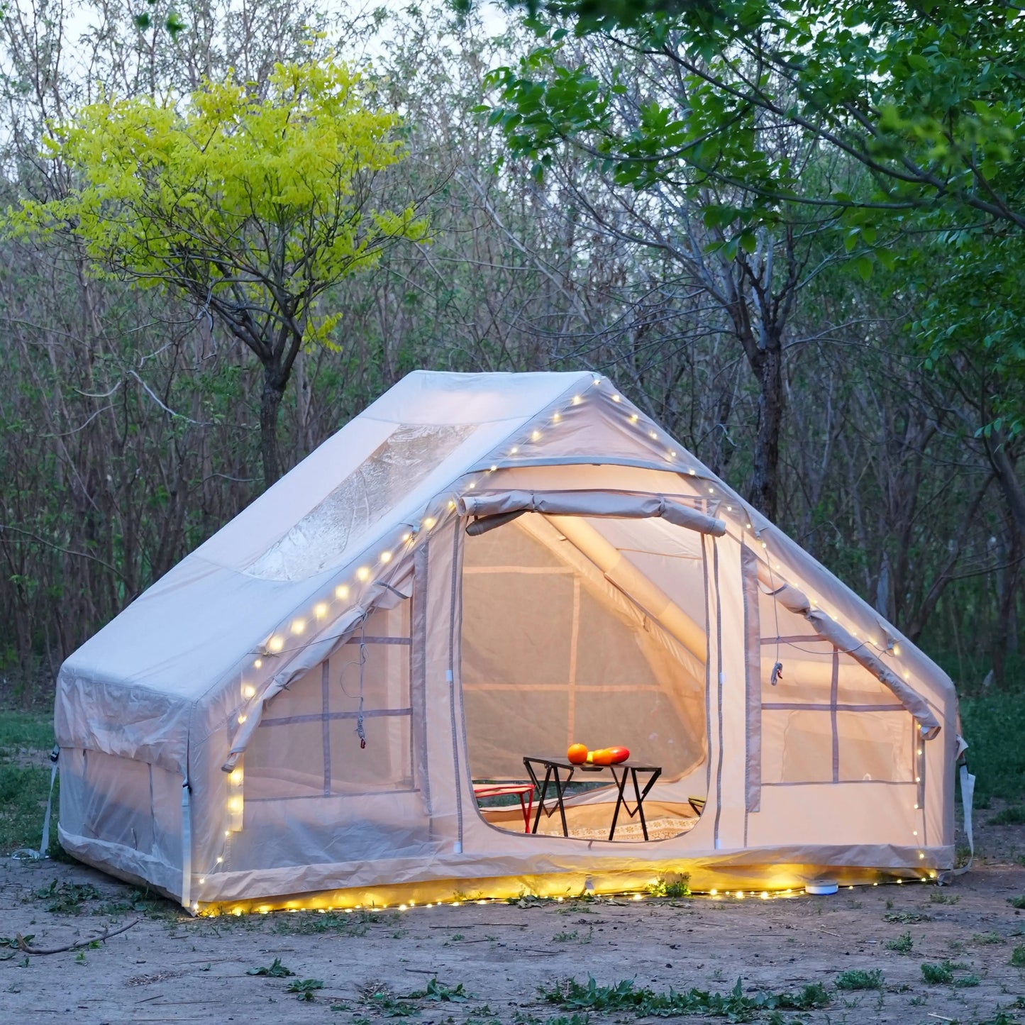 Pakicetus Inflatable Family Camping Tent With Stove Plug