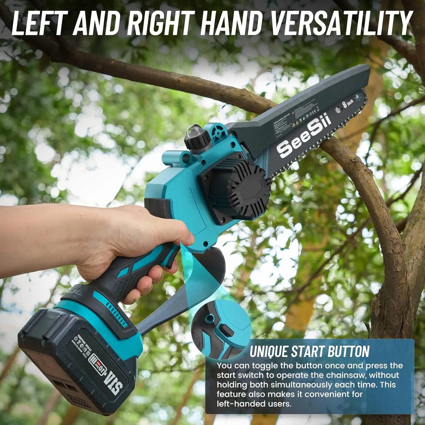 Seesii 2 In 1 Brushless Pole Saw And Chainsaw Cordless