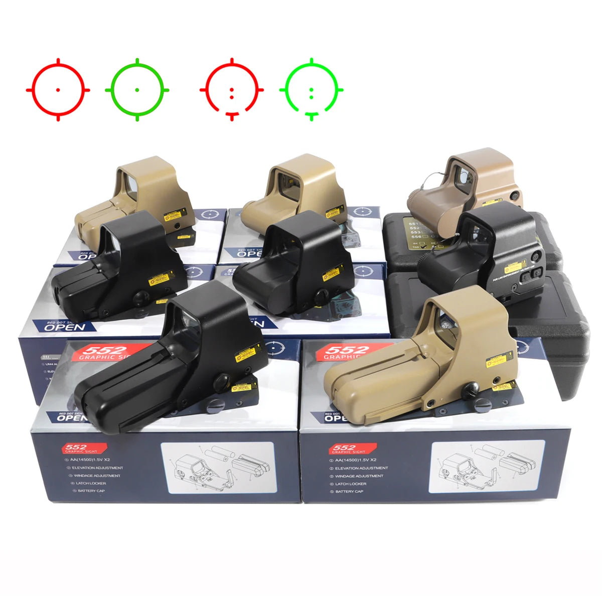 Bestsight Holographic Red Green Dot Sight for 20mm Rail Riflescope