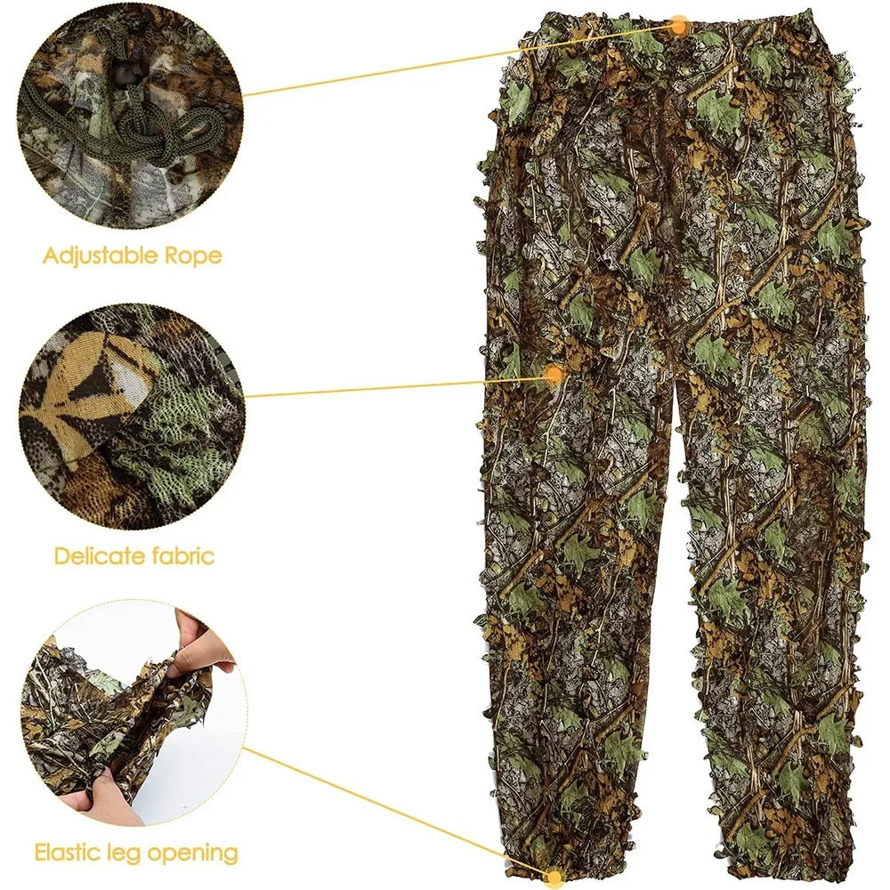 NONECN 3D Ghillie Suit Tactical Camouflage Leaves Jungle