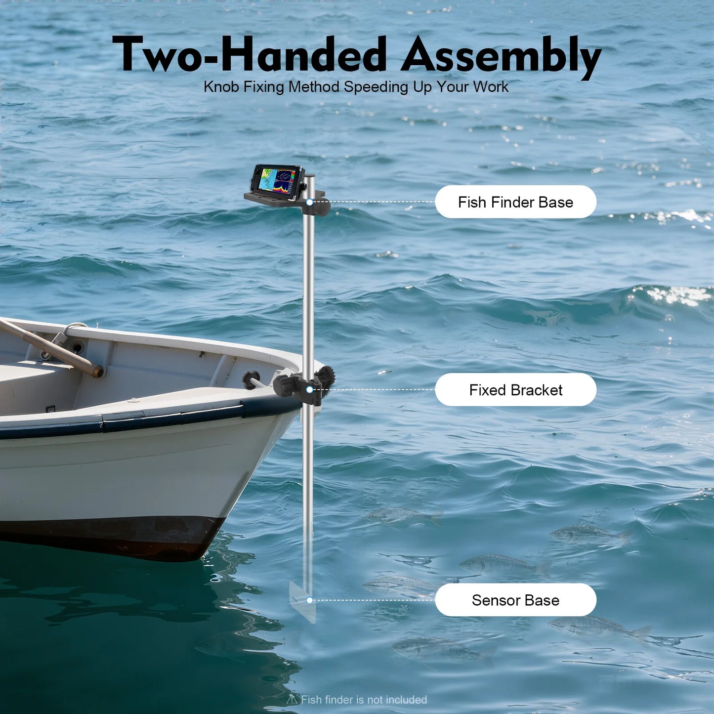 Portable Transducer Mount For Boat Kayak 360 Degree Fish Finder