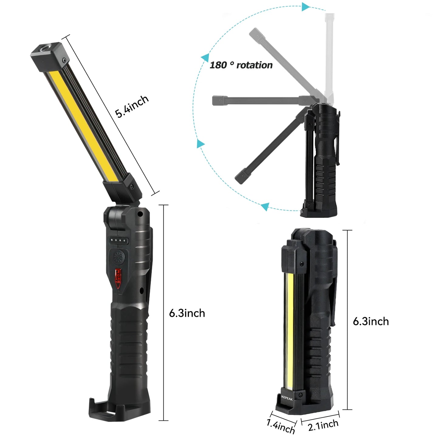 KEPEAK 2Pack Rechargeable Camping LED Work Light With Magnetic