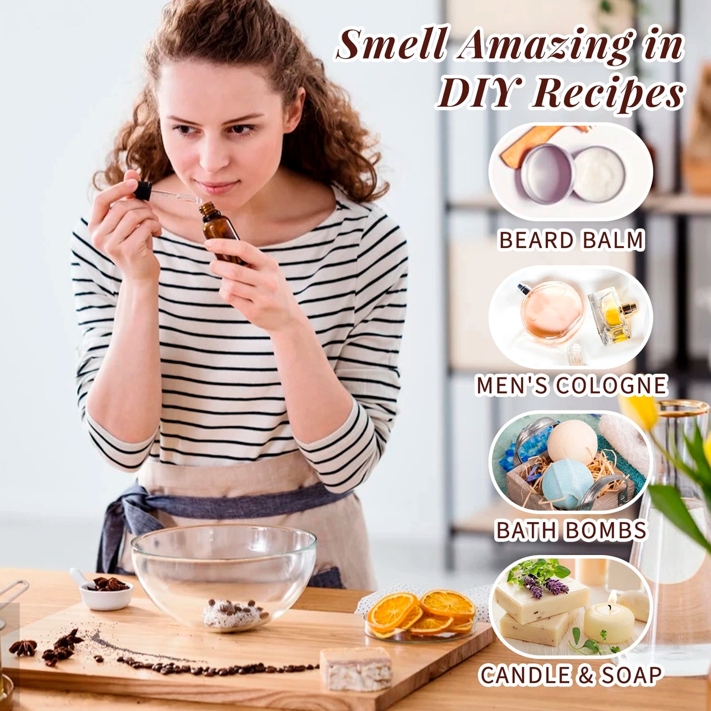 HIQILIE Woody Fragrance Oils Set 6 Pieces For Aromatherapy Diffuser