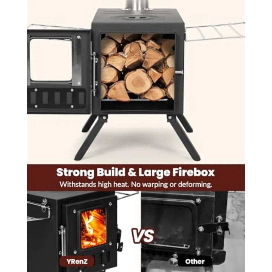Portable Wood Stove For Camping By NONE With Large Firebox And High Airtightness For Campers