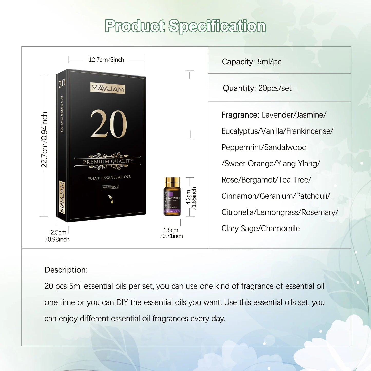 Mayjam Pure Essential Oils Kit With Lavender And Eucalyptus