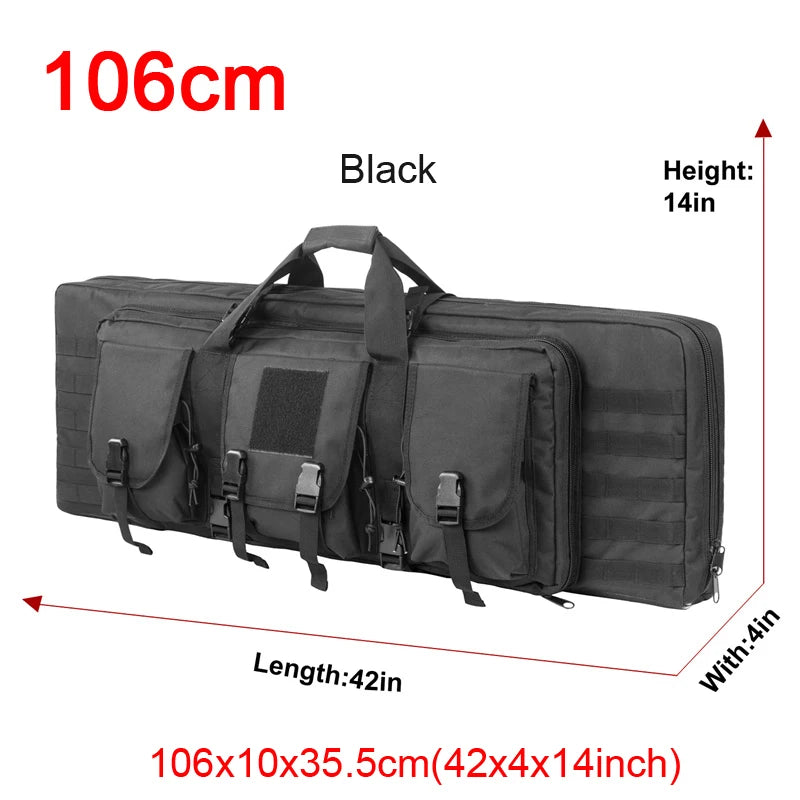 LQARMY Tactical Double Rifle Case Molle Gun Bag Sniper