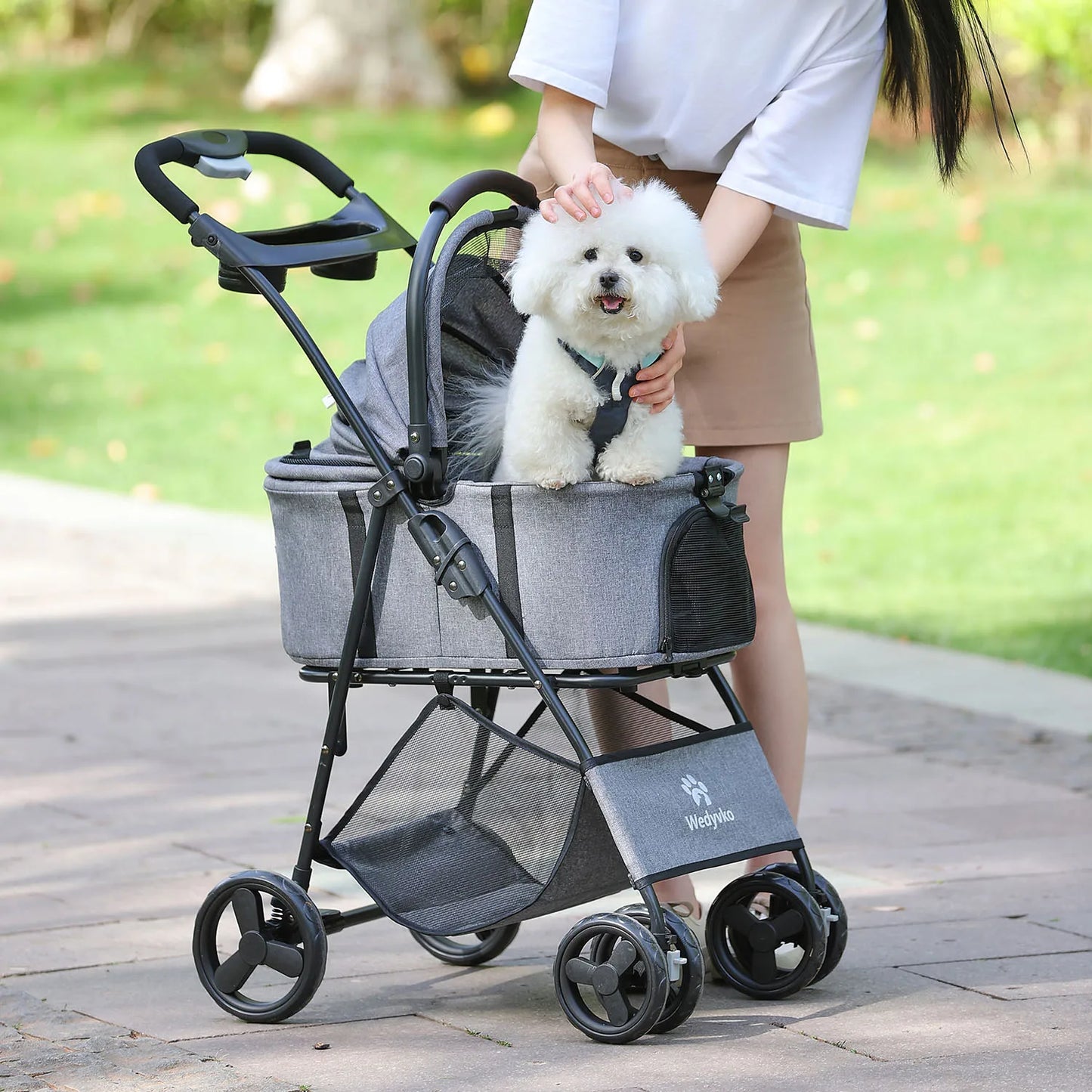 3 in 1 Pet Stroller With Removable Carrier All Terrain Waterproof
