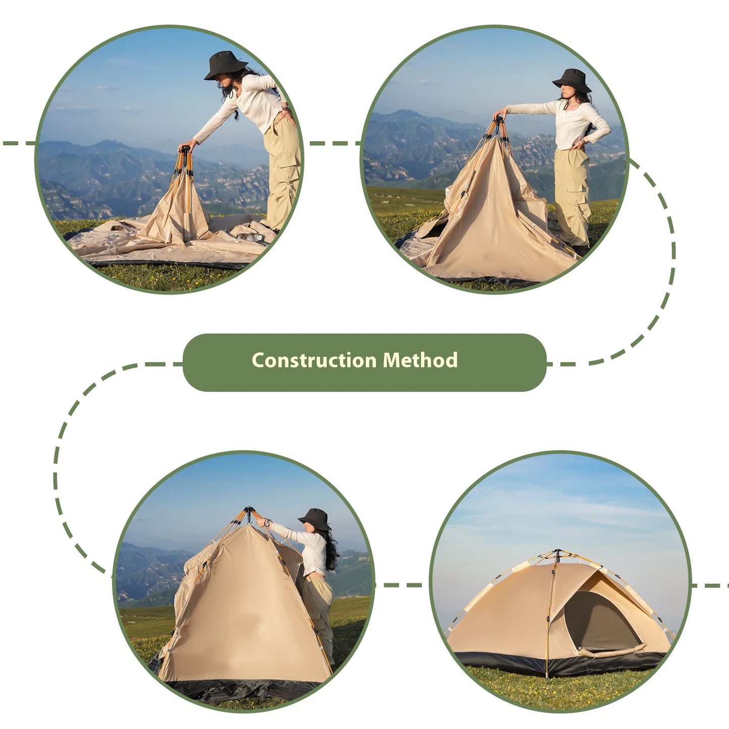 2-4 Person Camping Windproof Tents, Easy To Set Up, lightweight Camping Tent,Carpa,Suitable For Family Travel, Outdoor Camping