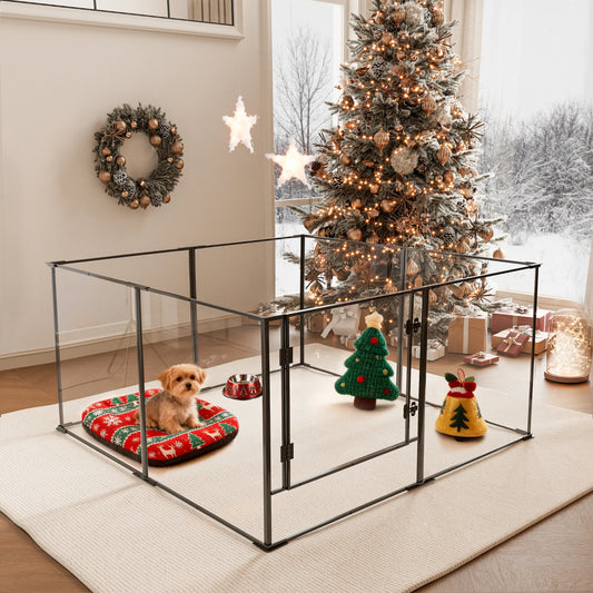 Bingopaw Clear Dog Playpen Heavy Duty Aluminum Frame