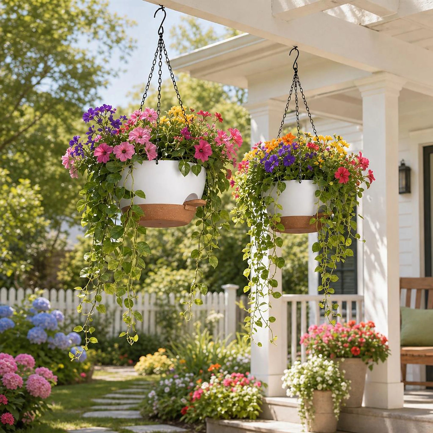 HiMISS Self Watering Hanging Planters 2 Pack For Trailing Plants