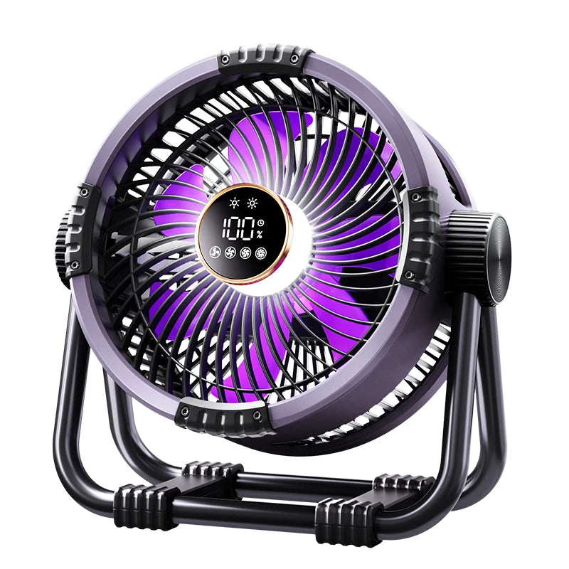 Raugee Camping Fan 20000mAh Portable Rechargeable Outdoor Fan With Light For Campers