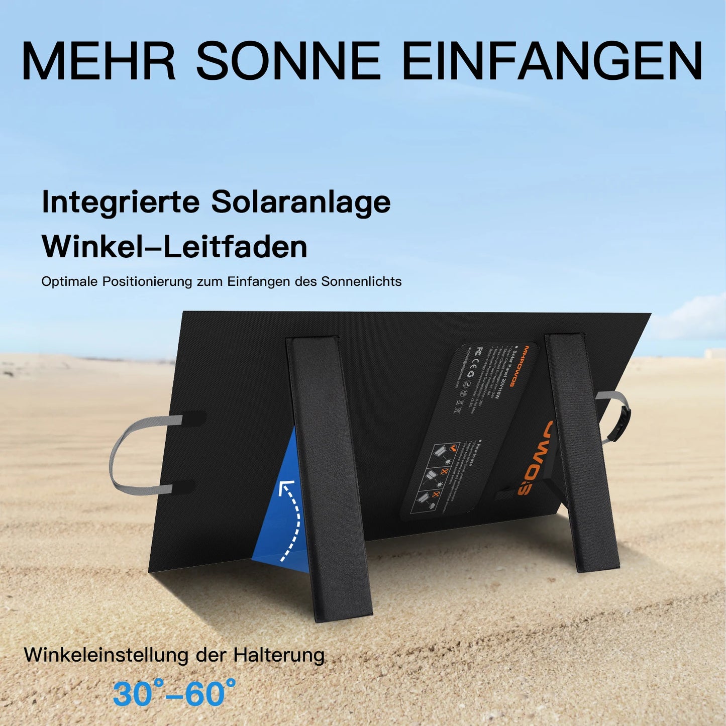 MHPOWOS 110W Foldable Solar Panel Portable Charger for Solar Generator