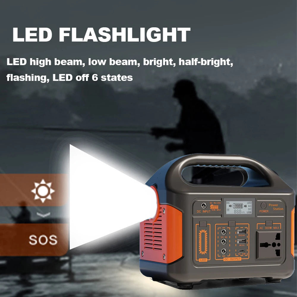 GaiaRay Portable Power Station 256Wh LiFePO4 Solar Generator For Camping