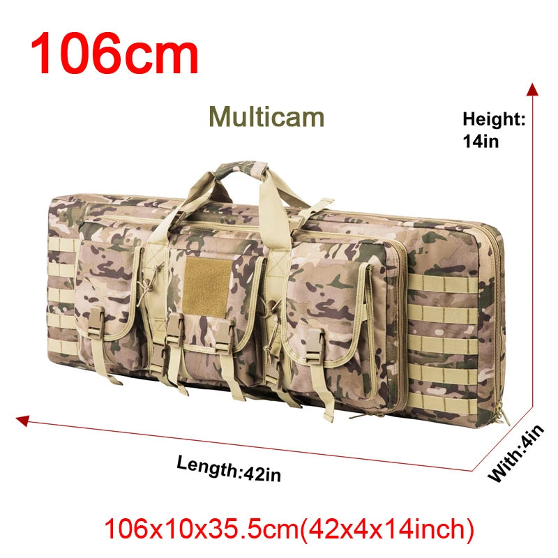 LQARMY Tactical Double Rifle Case Molle Gun Bag Sniper
