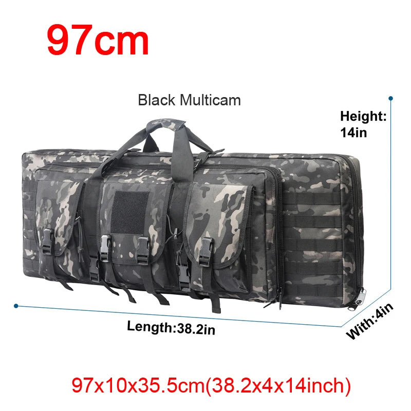 LQARMY Tactical Double Rifle Case Molle Gun Bag Sniper