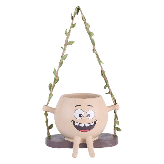 APWIKOGER Creative Rocking Chair Swing Face Succulent Planter Pot For Indoor Outdoor Gardeners