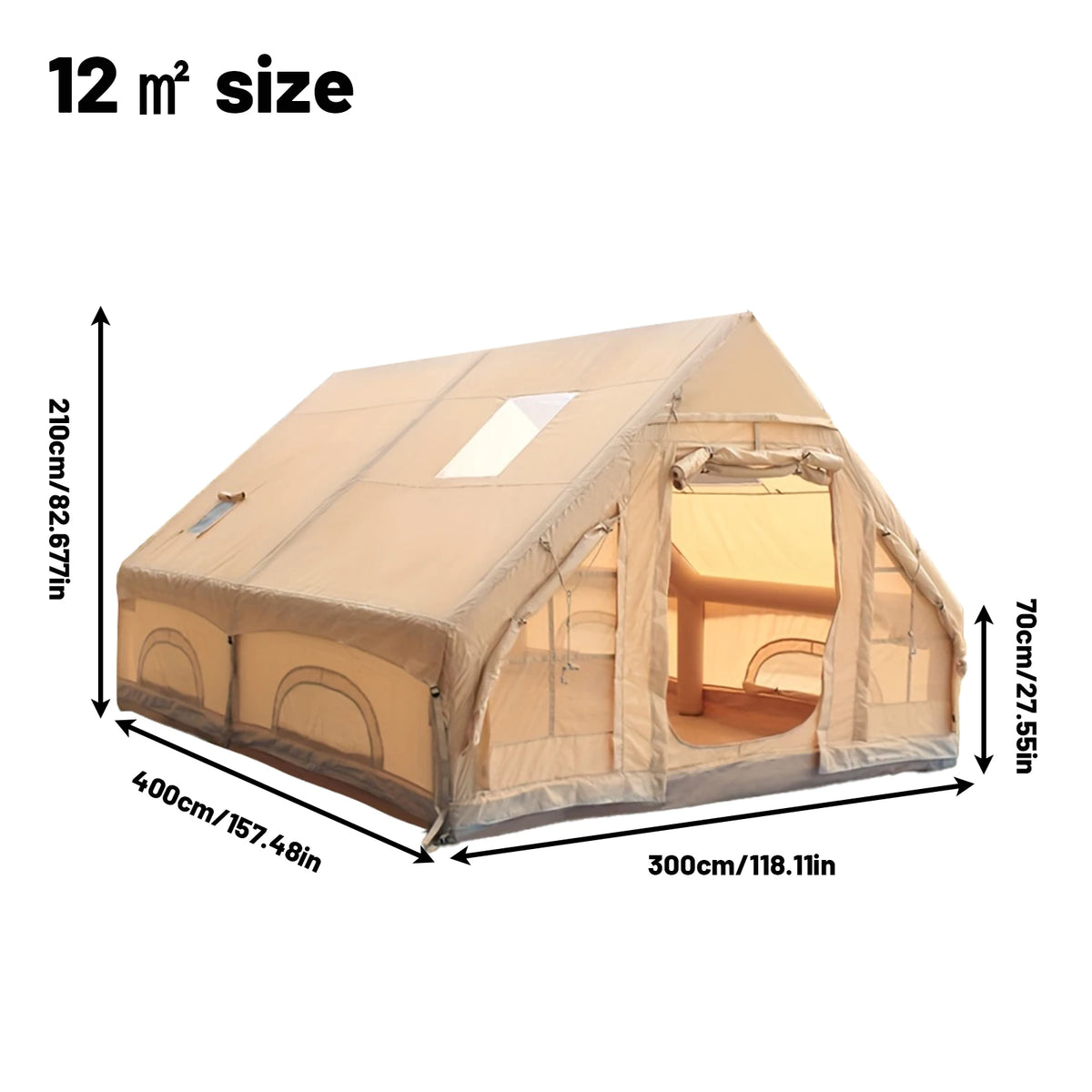 Pakicetus Inflatable Family Camping Tent With Stove Plug