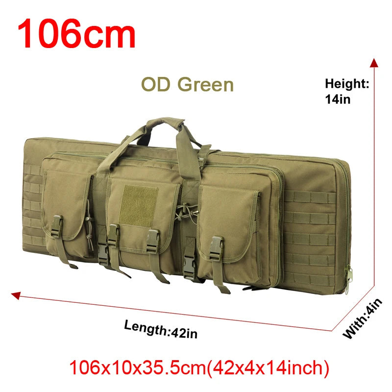 LQARMY Tactical Double Rifle Case Molle Gun Bag Sniper