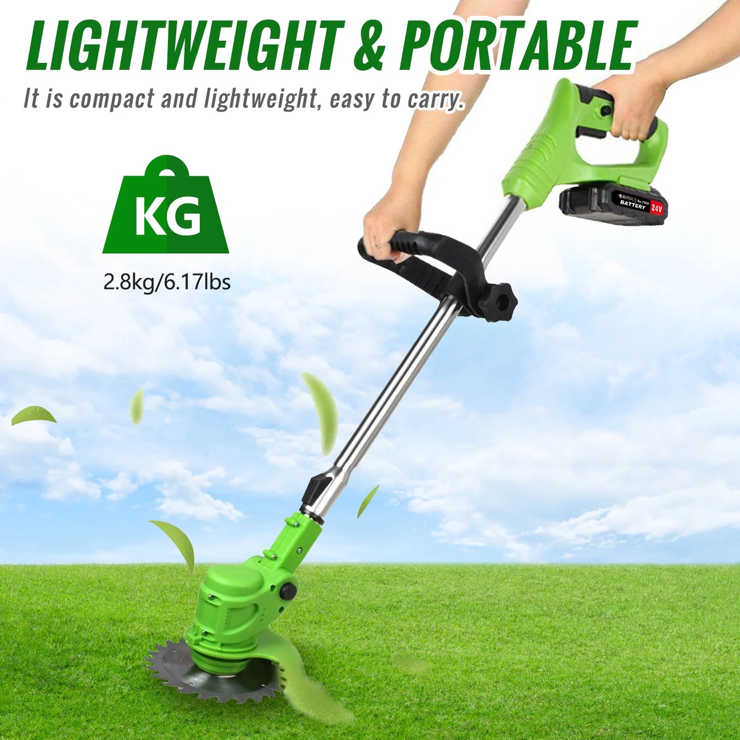 Electric Cordless 2 In 1 Weed Trimmer With Brushless Motor