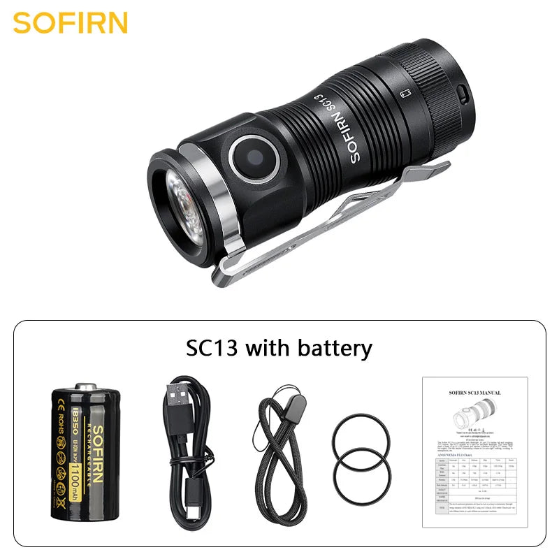Sofirn Mini SC13 SST40 LED Tactical Flashlight 1300lm