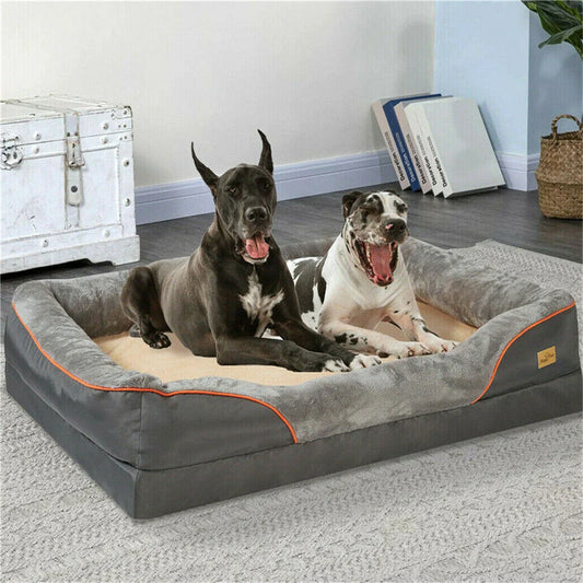 Orthopedic Memory Foam Dog Bed Borwartc For Large Dogs Elevated Waterproof Couch With Removable Cover