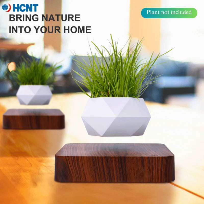 HCNT Levitating Air Bonsai Pot Magnetic Levitation Planter Desk Decor