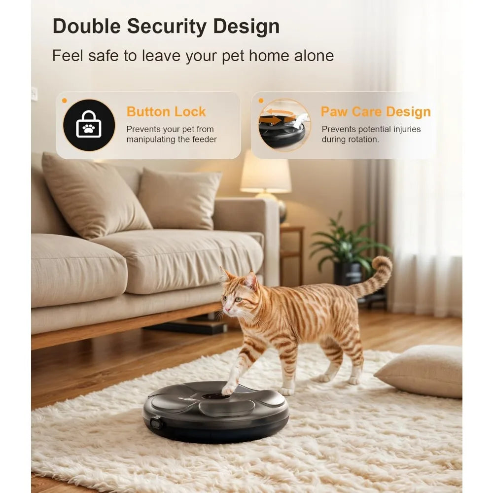 Cordless Rechargeable Automatic Cat Feeder With 4 Ice Packs Keeps Wet Food Fresh For Busy Cat Owners