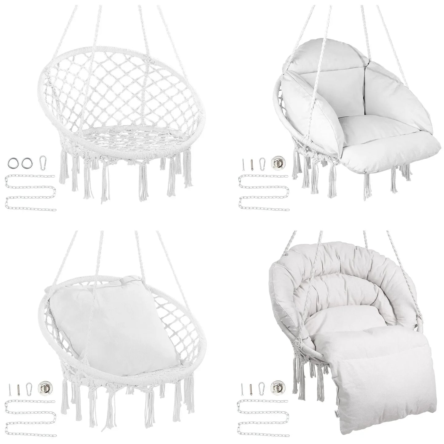 Hammock Chair Macrame Swinging Hanging Chair Outdoor Indoor