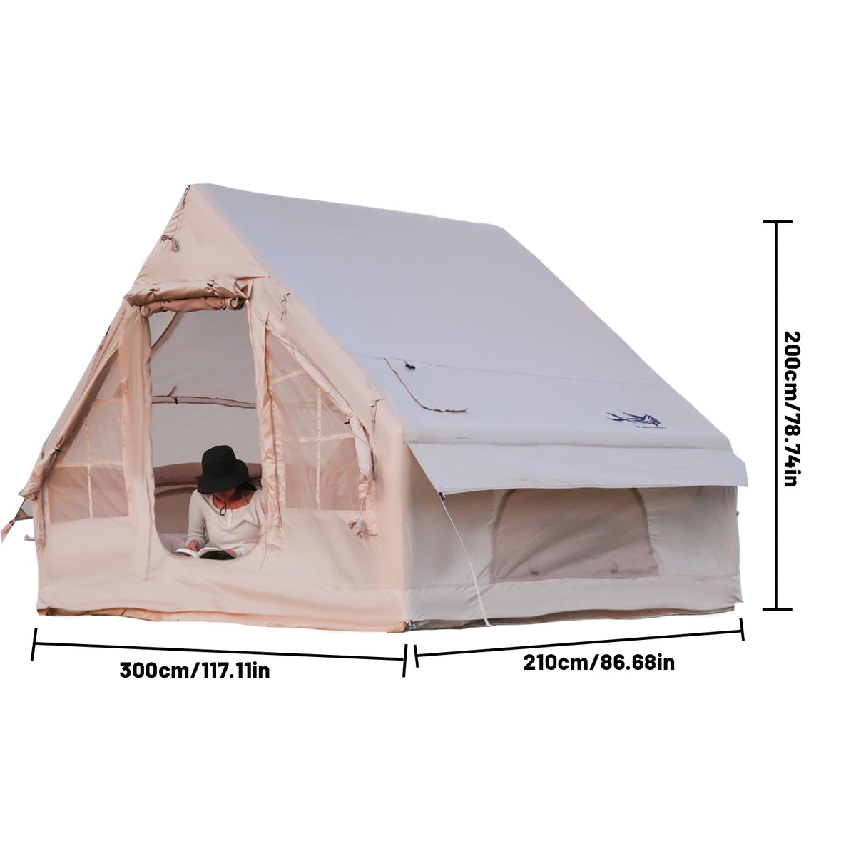 Pakicetus Inflatable Family Camping Tent With Stove Plug