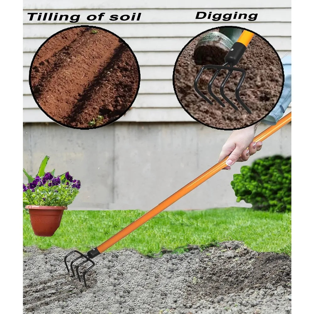Garden Cultivator Tiller Set With Heavy Duty Blade For Digging