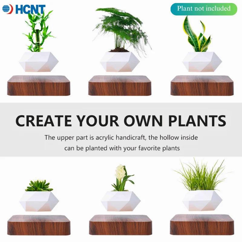 HCNT Levitating Air Bonsai Pot Magnetic Levitation Planter Desk Decor