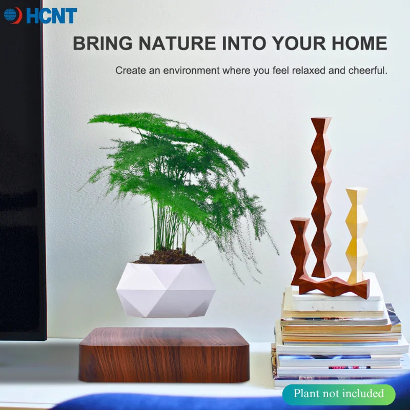HCNT Levitating Air Bonsai Pot Magnetic Levitation Planter Desk Decor