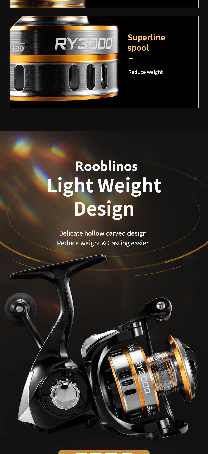 Rooblinos RY Spinning Fishing Reel With Aluminum Spool