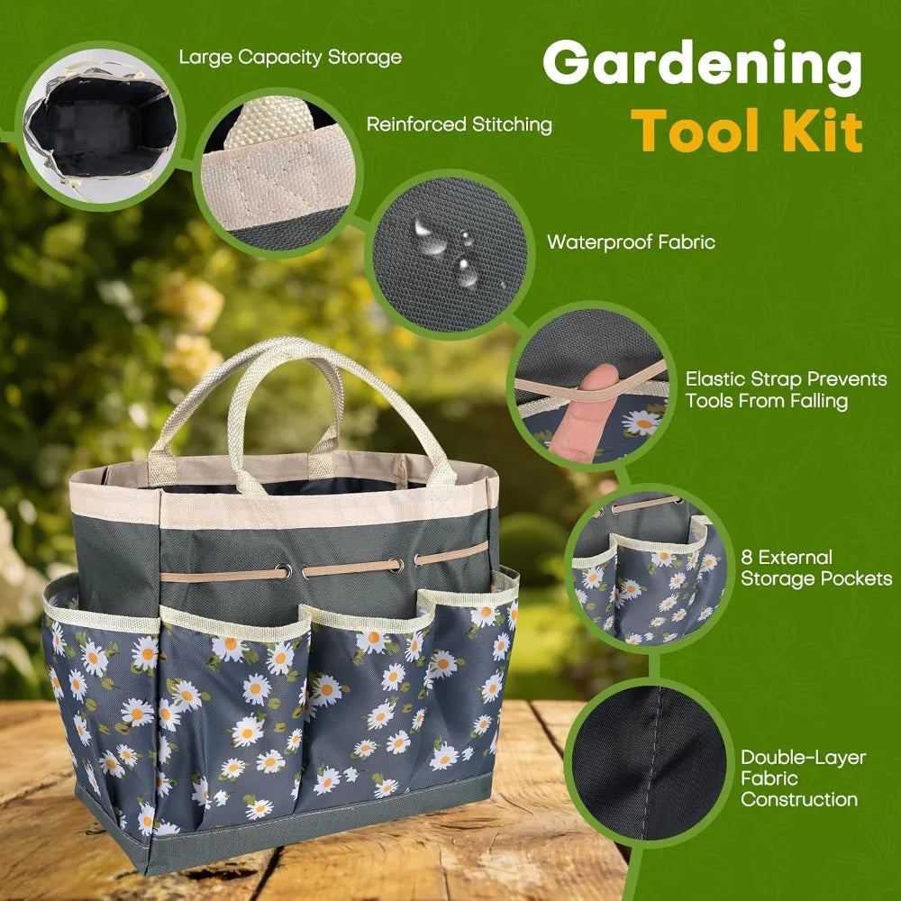 62 Piece Stainless Steel Garden Tool Set For Outdoor Planting