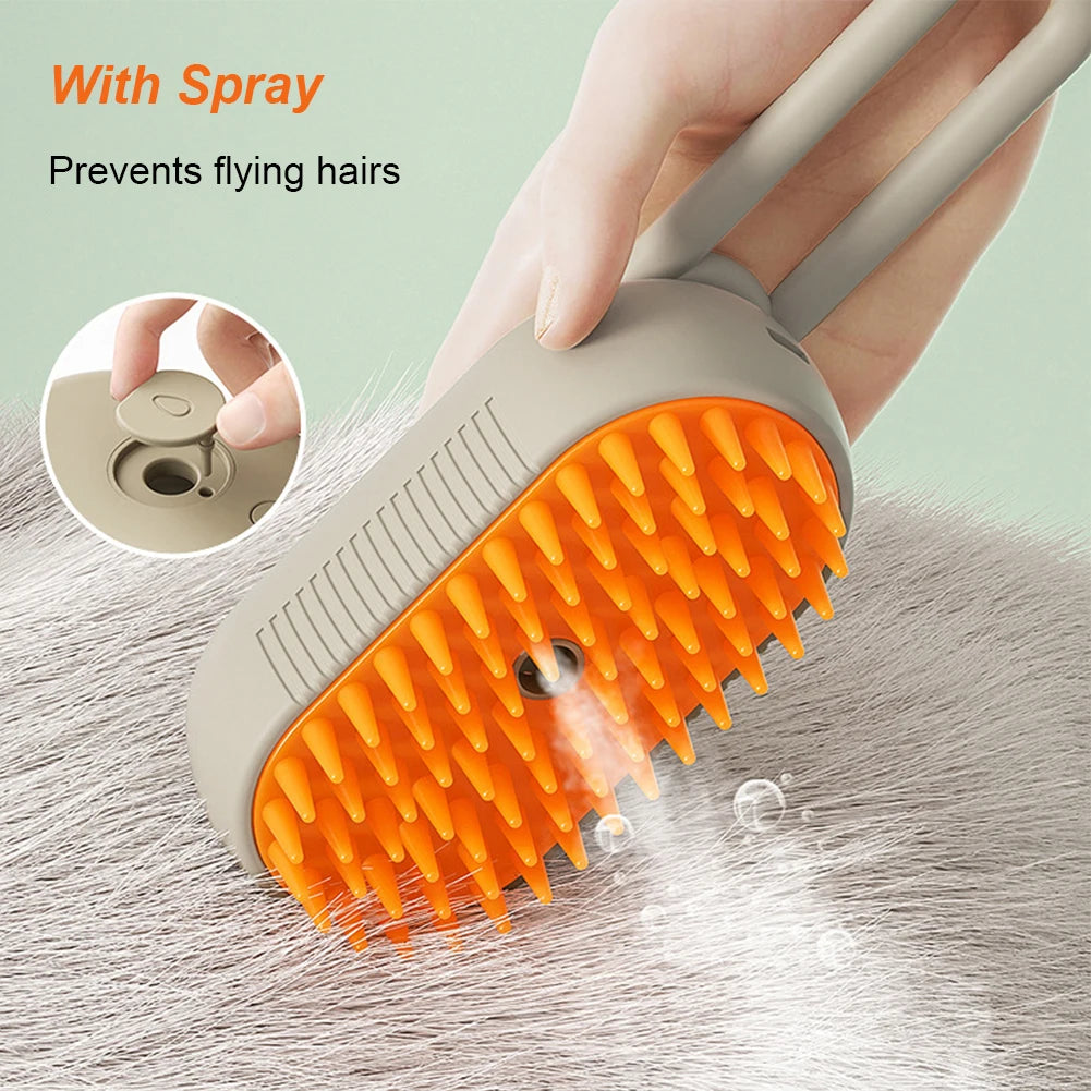 VKTECH USB Rechargeable Cat Dog Grooming Brush With Spray