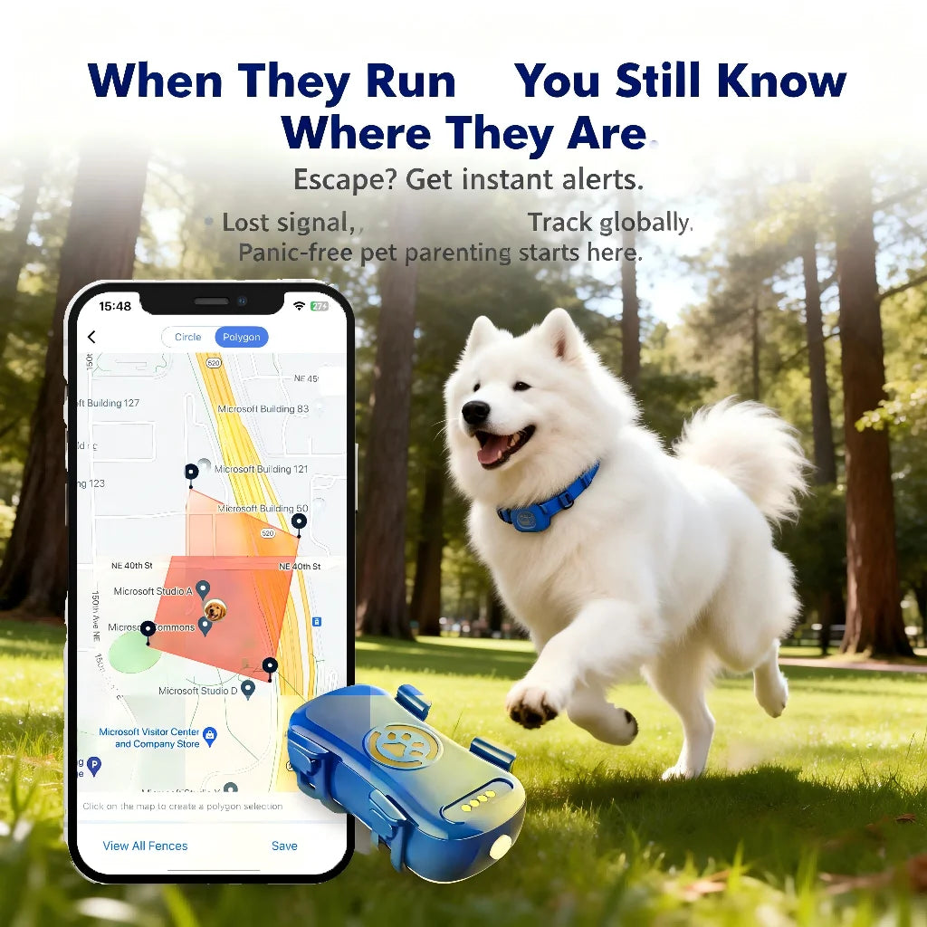 WANWAYTECH GPS Pet Tracker for Dogs Cats Real Time Tracking