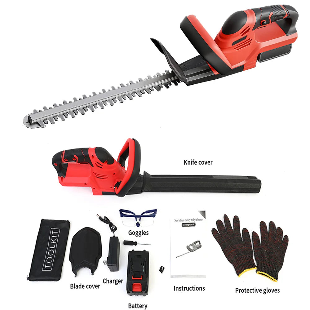 Cordless Hedge Trimmer With 3.0Ah Battery Charger For Yard