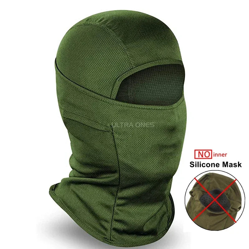 Tactical Mask Outdoor Balaclava Head Hood Silicone Half Face Windproof Headgear Airsoft Hunting CS Game Sunscreen Cap