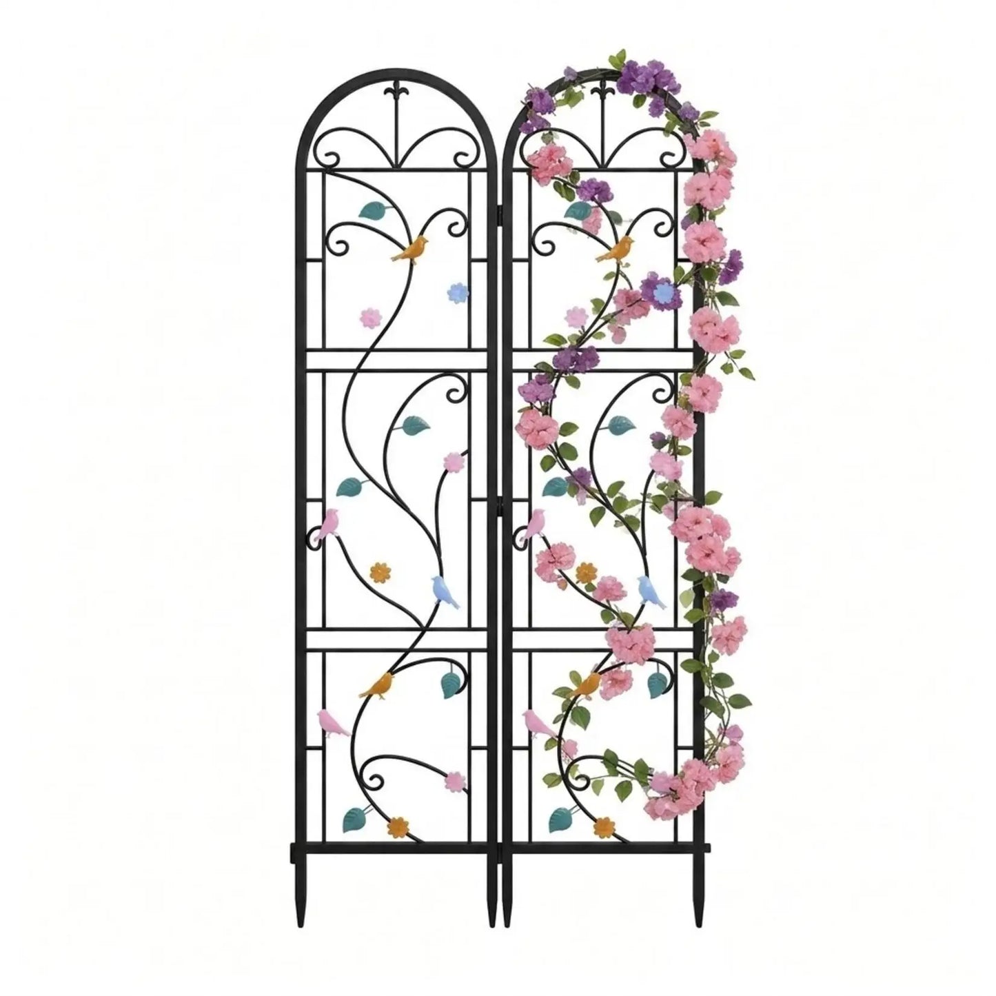 Iron Garden Trellis 2 Pack Outdoor Plant Fence Support