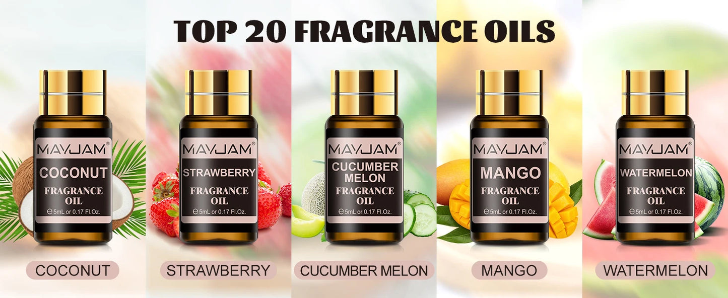 Mayjam Fragrance Oil Set 20 Bottles For Diffuser Candle Making