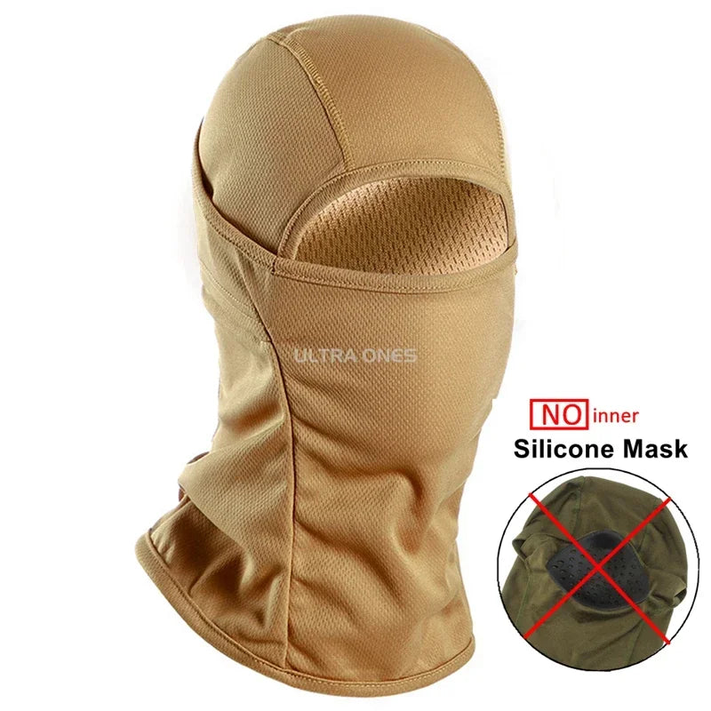Tactical Mask Outdoor Balaclava Head Hood Silicone Half Face Windproof Headgear Airsoft Hunting CS Game Sunscreen Cap