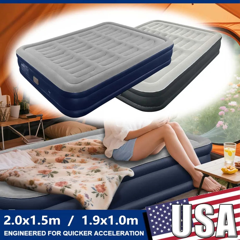PVC Automatic Inflatable Mattress With Built-In Pump For Camping