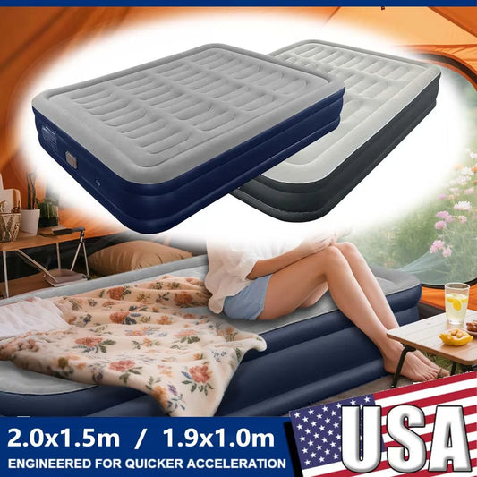 PVC Automatic Inflatable Mattress With Built-In Pump For Camping