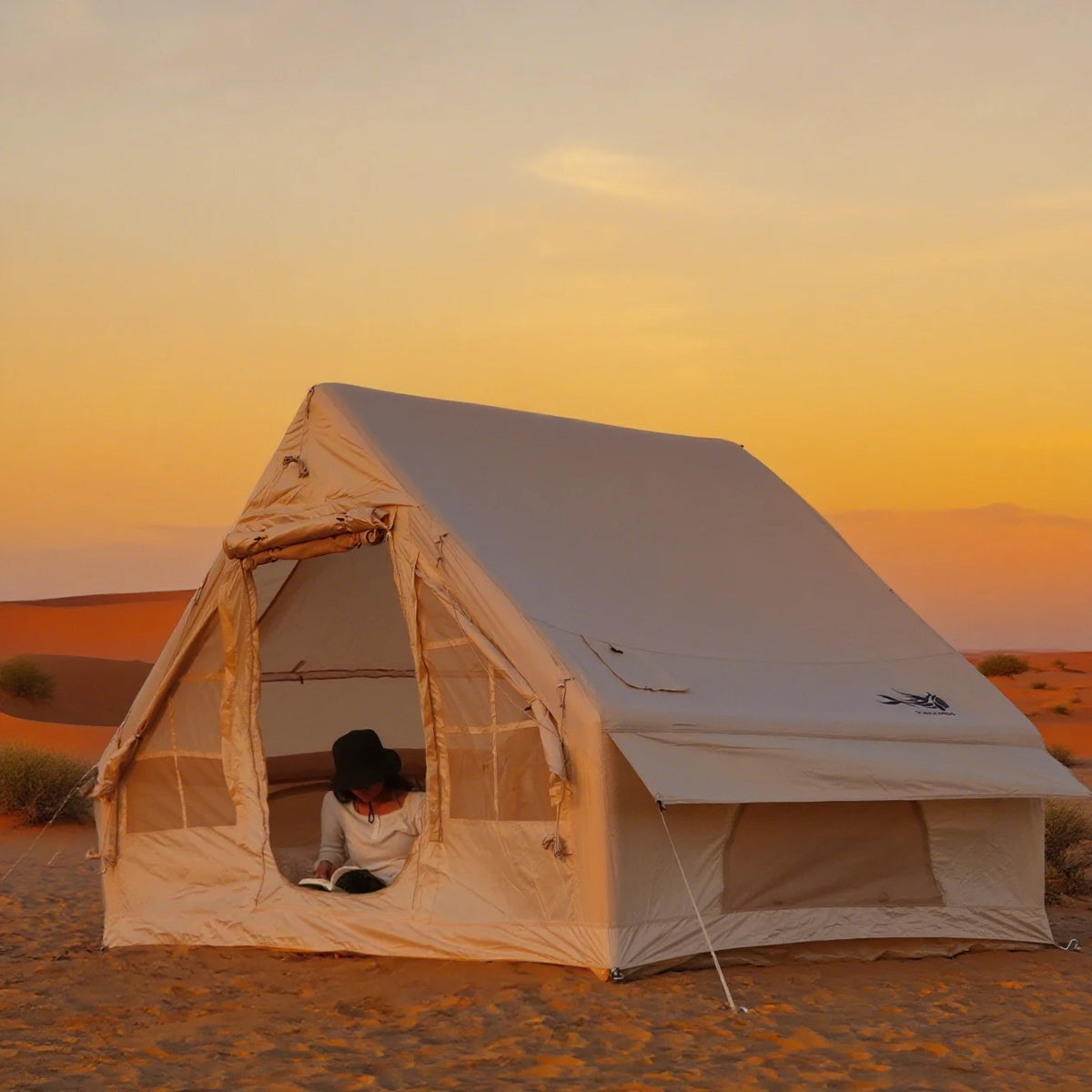 Pakicetus Inflatable Family Camping Tent With Stove Plug
