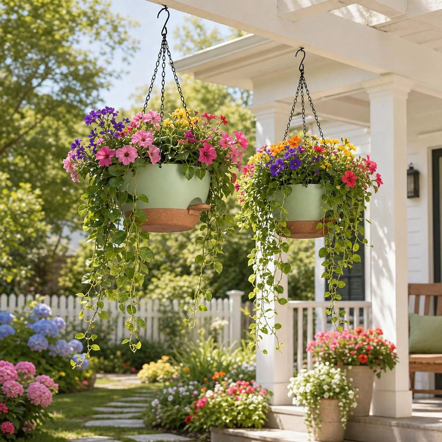 HiMISS Self Watering Hanging Planters 2 Pack For Trailing Plants