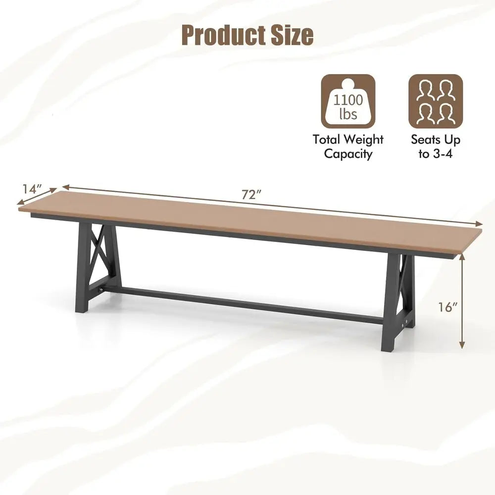 DAFIFY HDPE Outdoor Bench For Patio Garden Seats 3-4 People