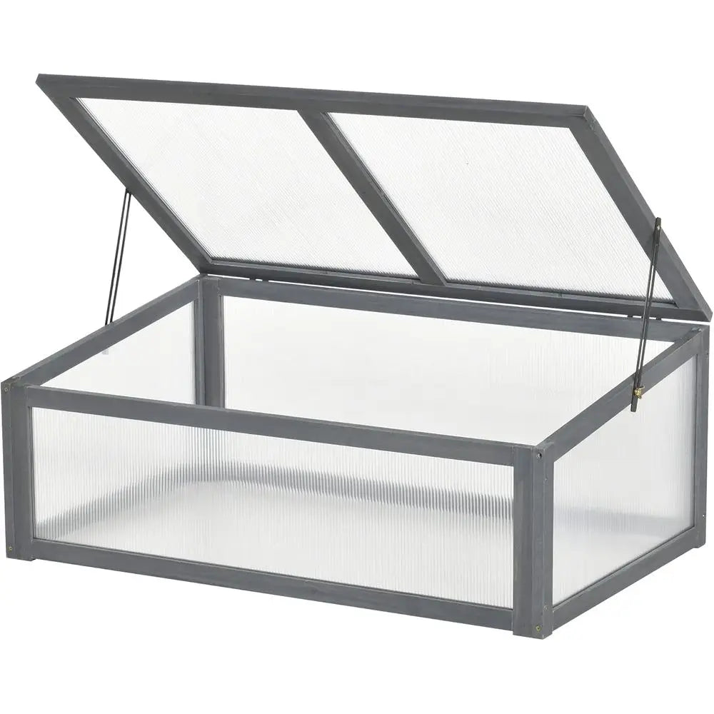 Cold Frame Greenhouse Polycarbonate Solid Wood Outdoor Planter