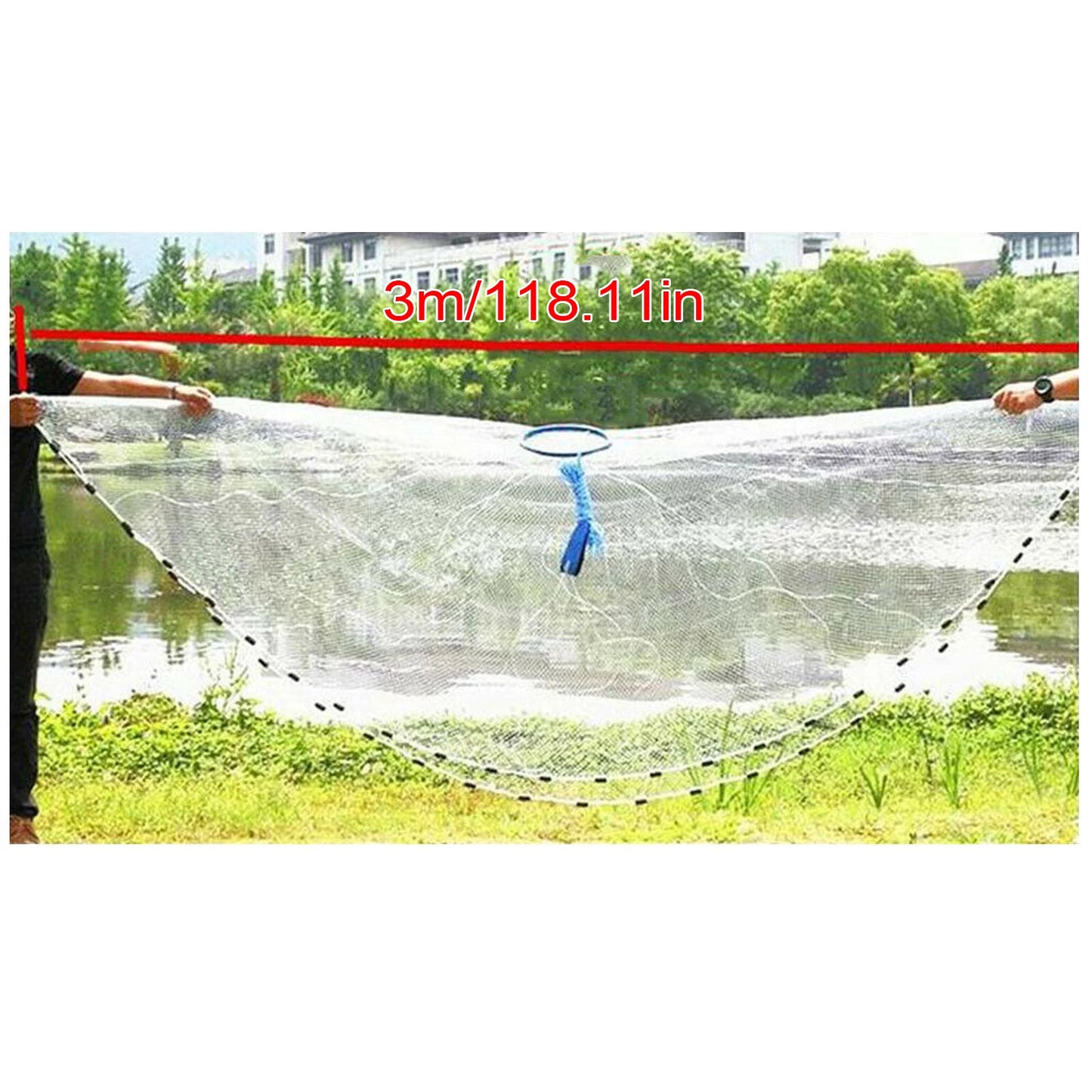 Bymaocar Hand Throw Cast Net Ready To Use For Fishing