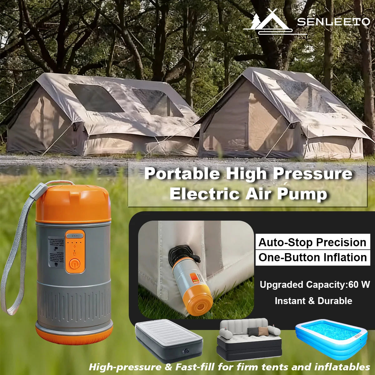 Portable High Pressure Electric Air Pump for Inflatable Tent